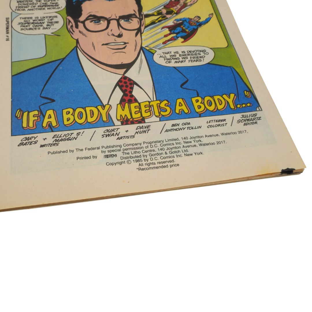 Comic book page with a man in a suit and tie and text 'If a body meets a body'.