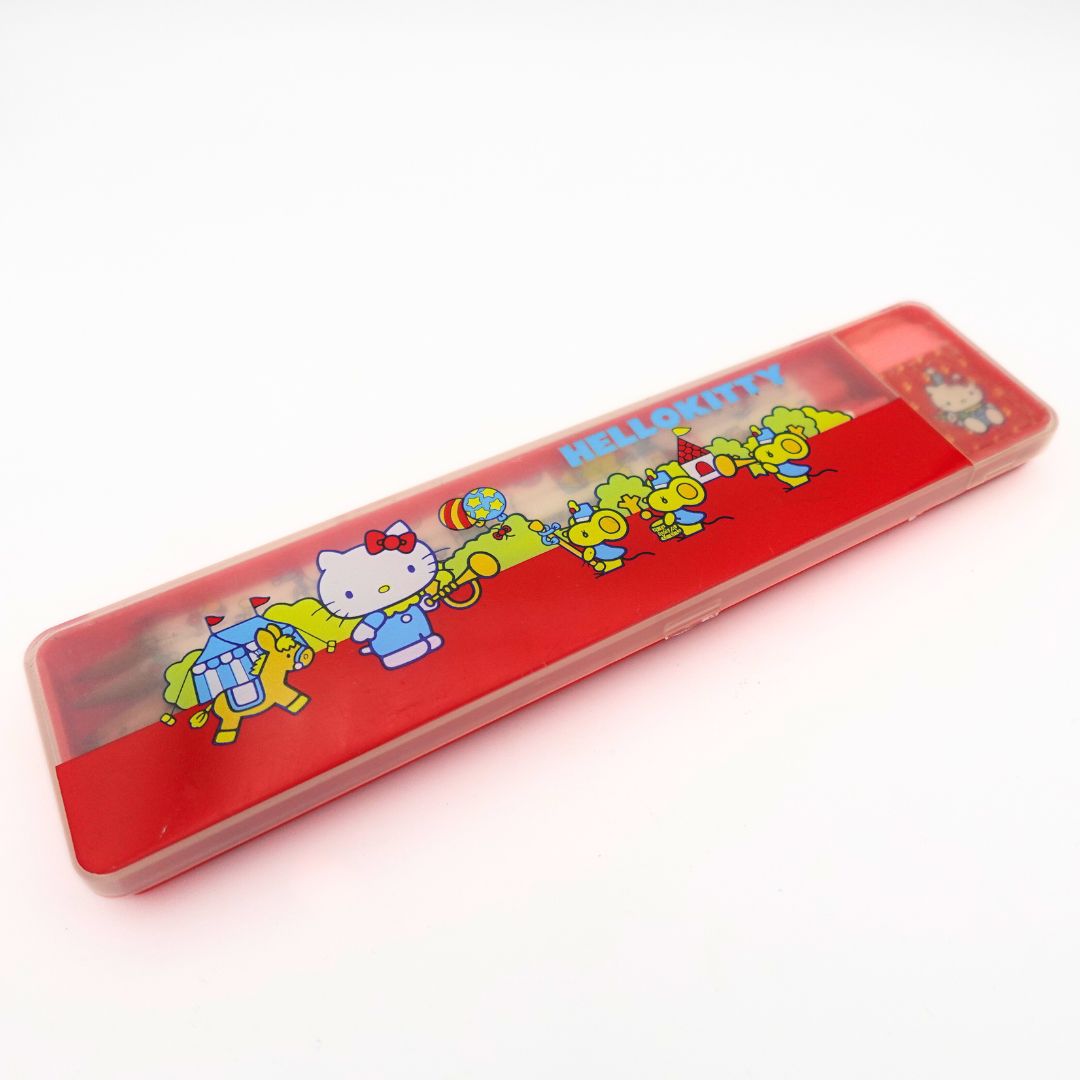 1976 Sanrio Hello Kitty Pencil Case with Pencil and Eraser
