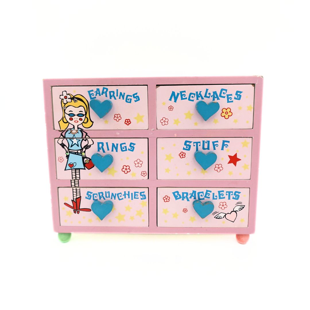 Set of six mini drawers with a Y2K theme