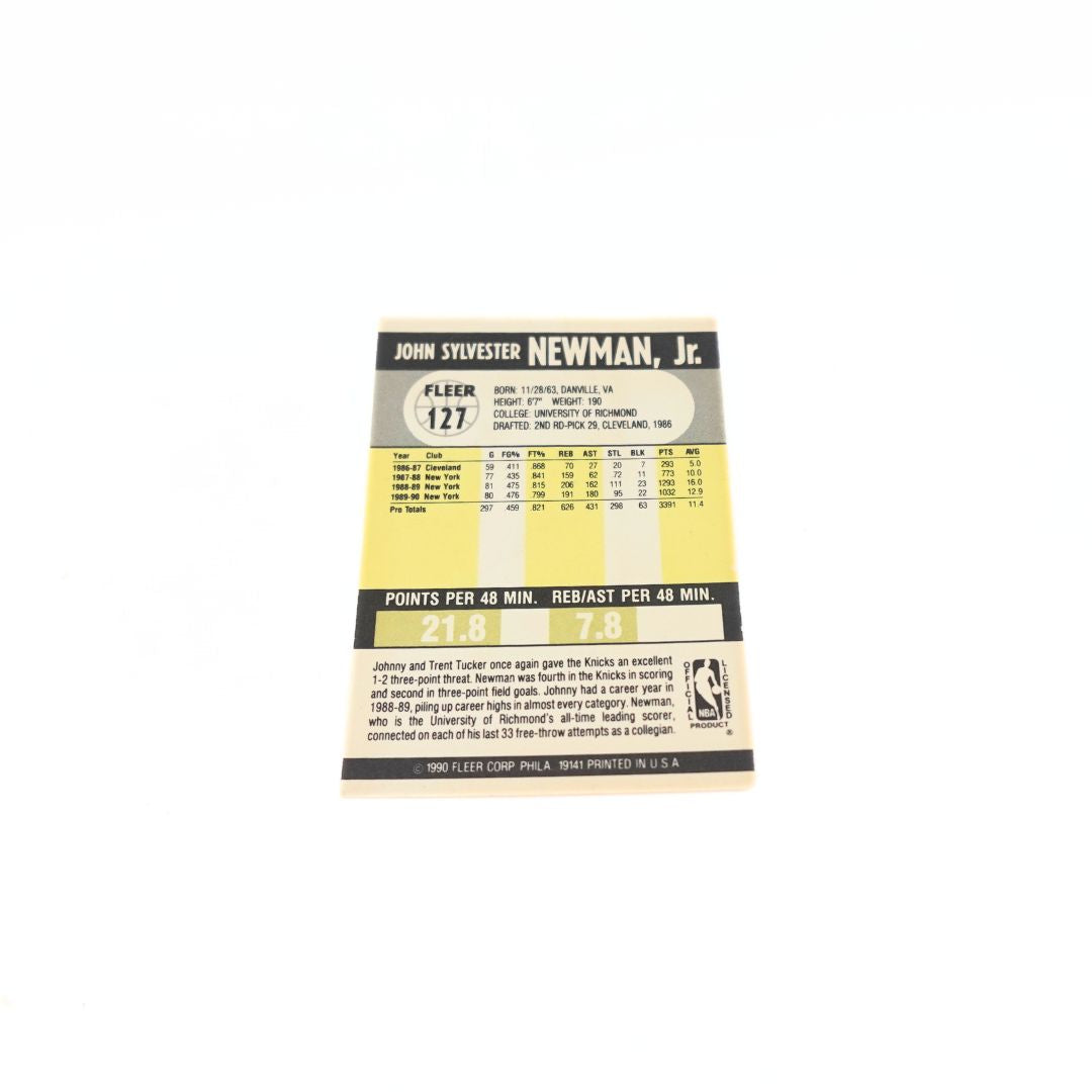 90's Fleer Johnny Newman Knicks Card