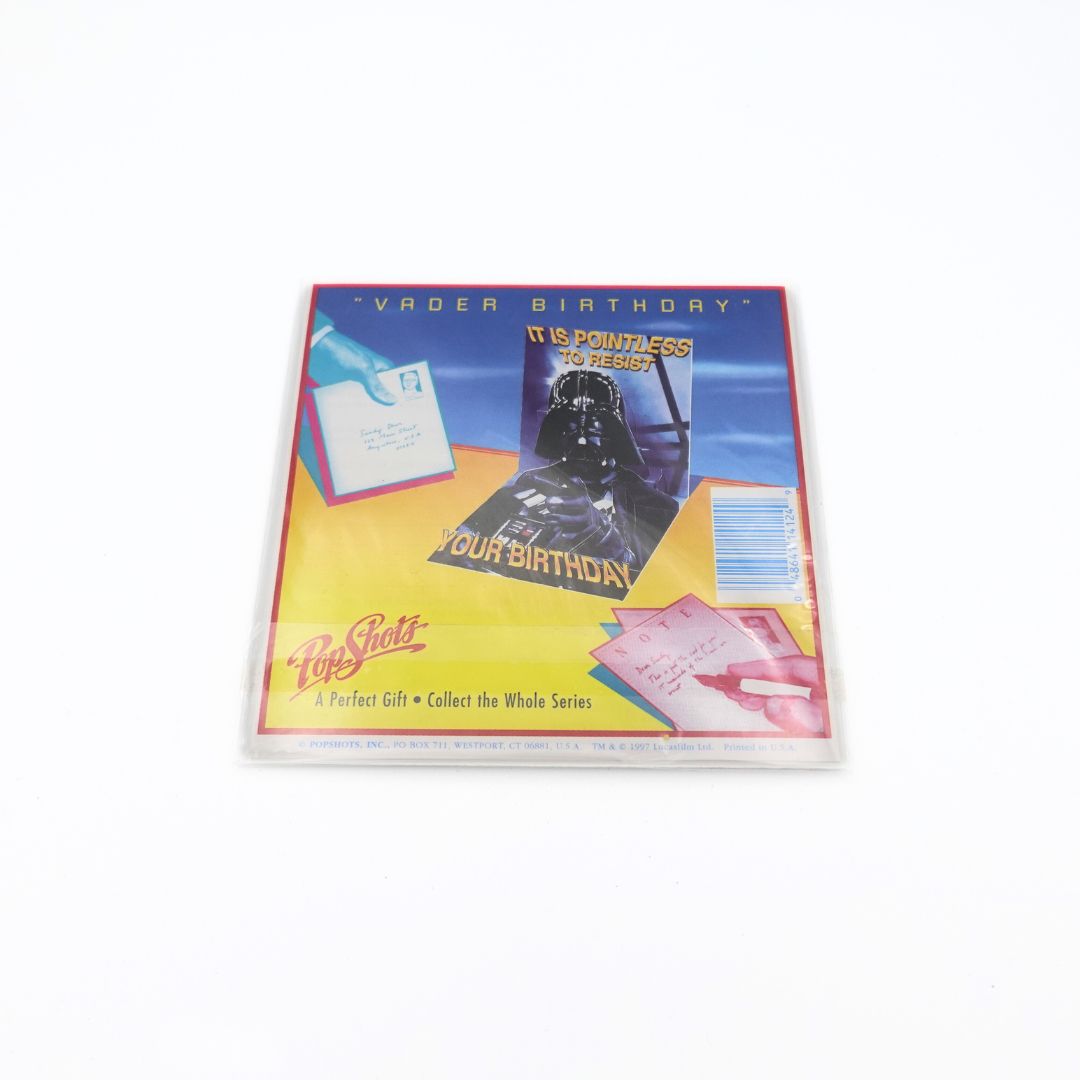 1997 Star Wars Pop Shots Vader Birthday Card