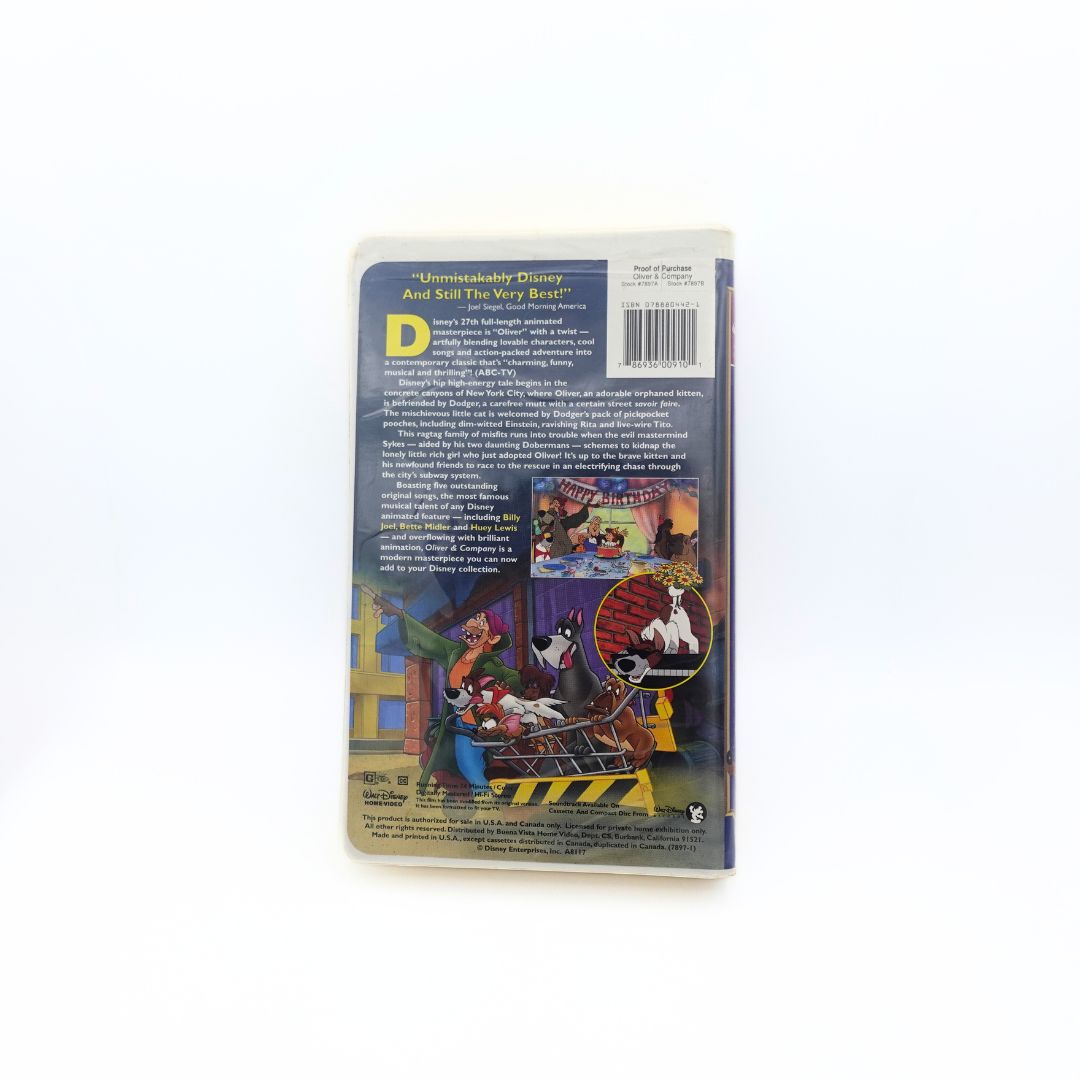 1996 Walt Disney Masterpiece Oliver & Company VHS