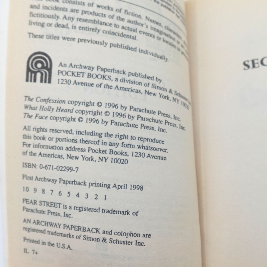 1998 1st Edition Fear Street Collectors Edition Secrets