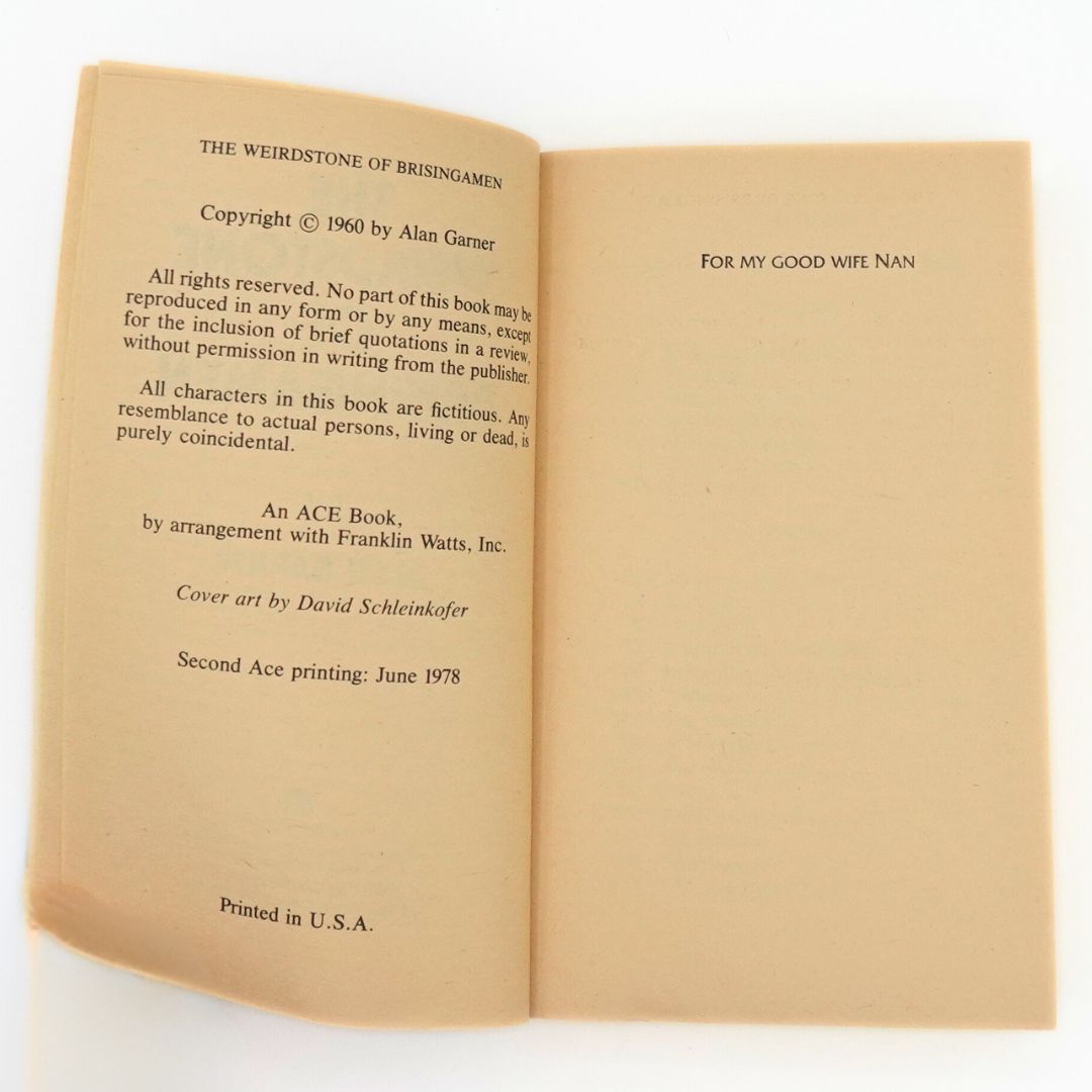 1978 The Weirdstone of Brisingamen Book by Alan Garner