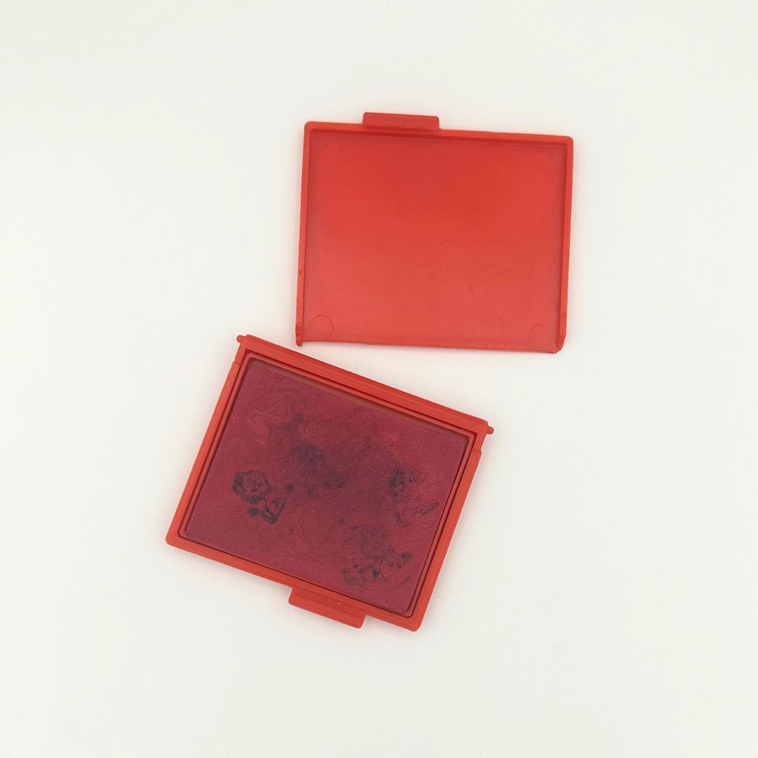 Broken vintage ink pad for stamps