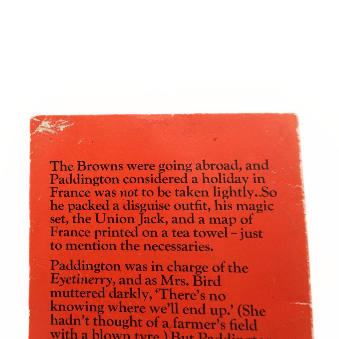 Rear side of damage on a vintage book