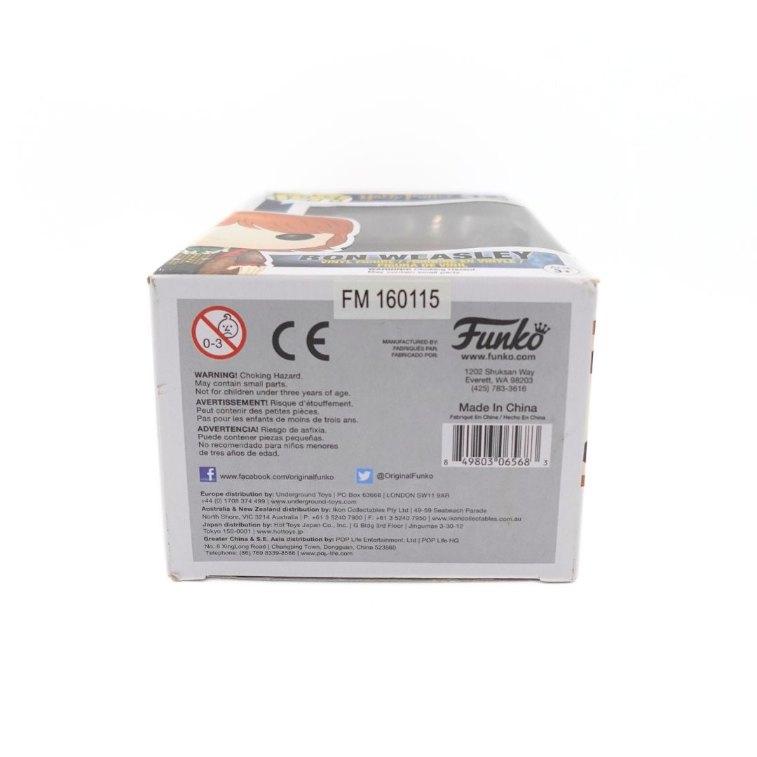 Underside photo of a Pop Vinyl Funko of teenage Ron Weasley from Harry Potter