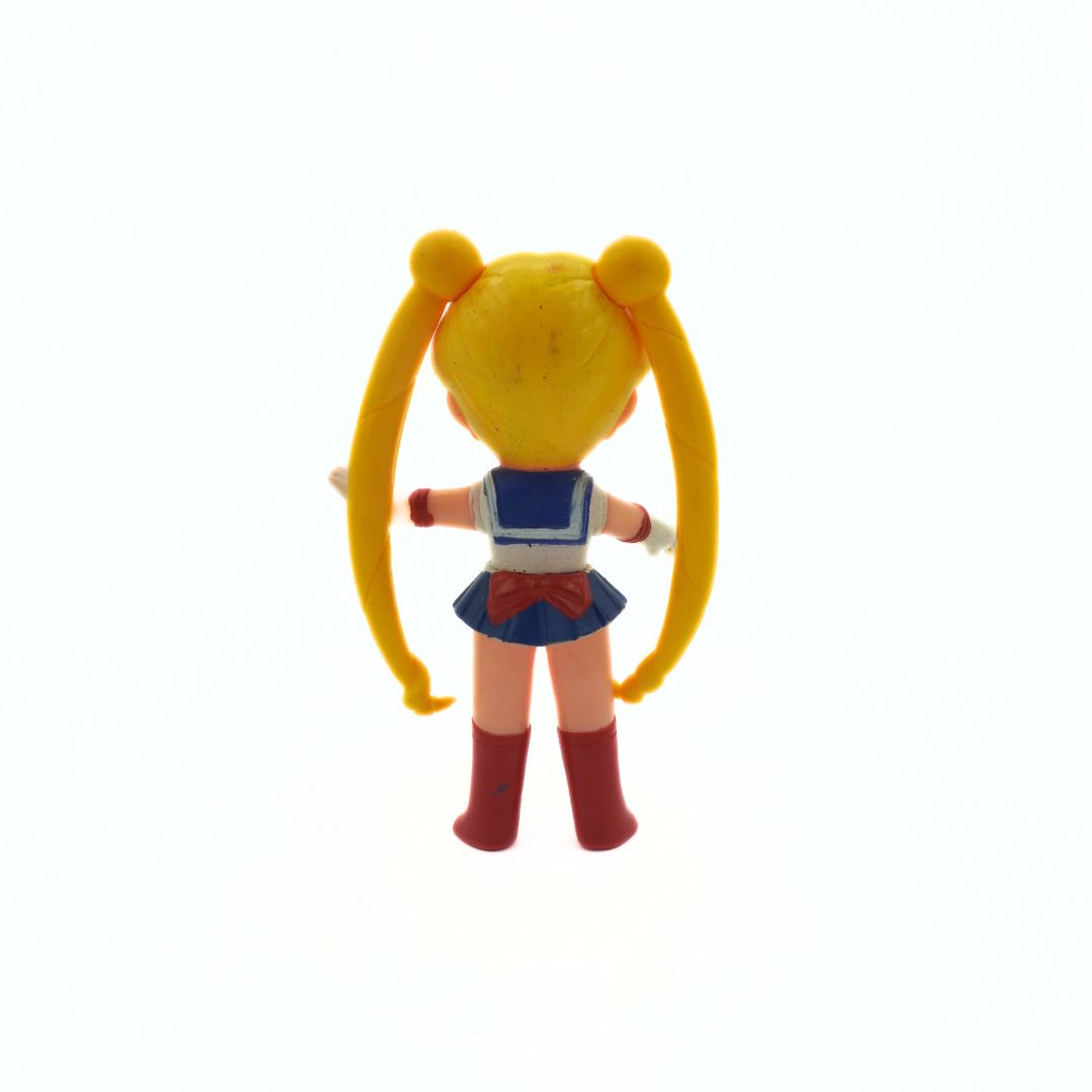 Photo of the back of a vintage 1994 Sailor Moon figurine released by BanPresto