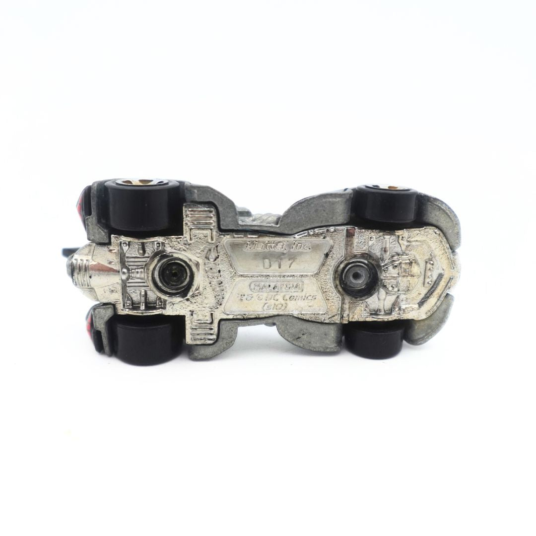 Underside of thhe 2010 Hot Wheels Arkham Asylum Batmobile diecast toy car