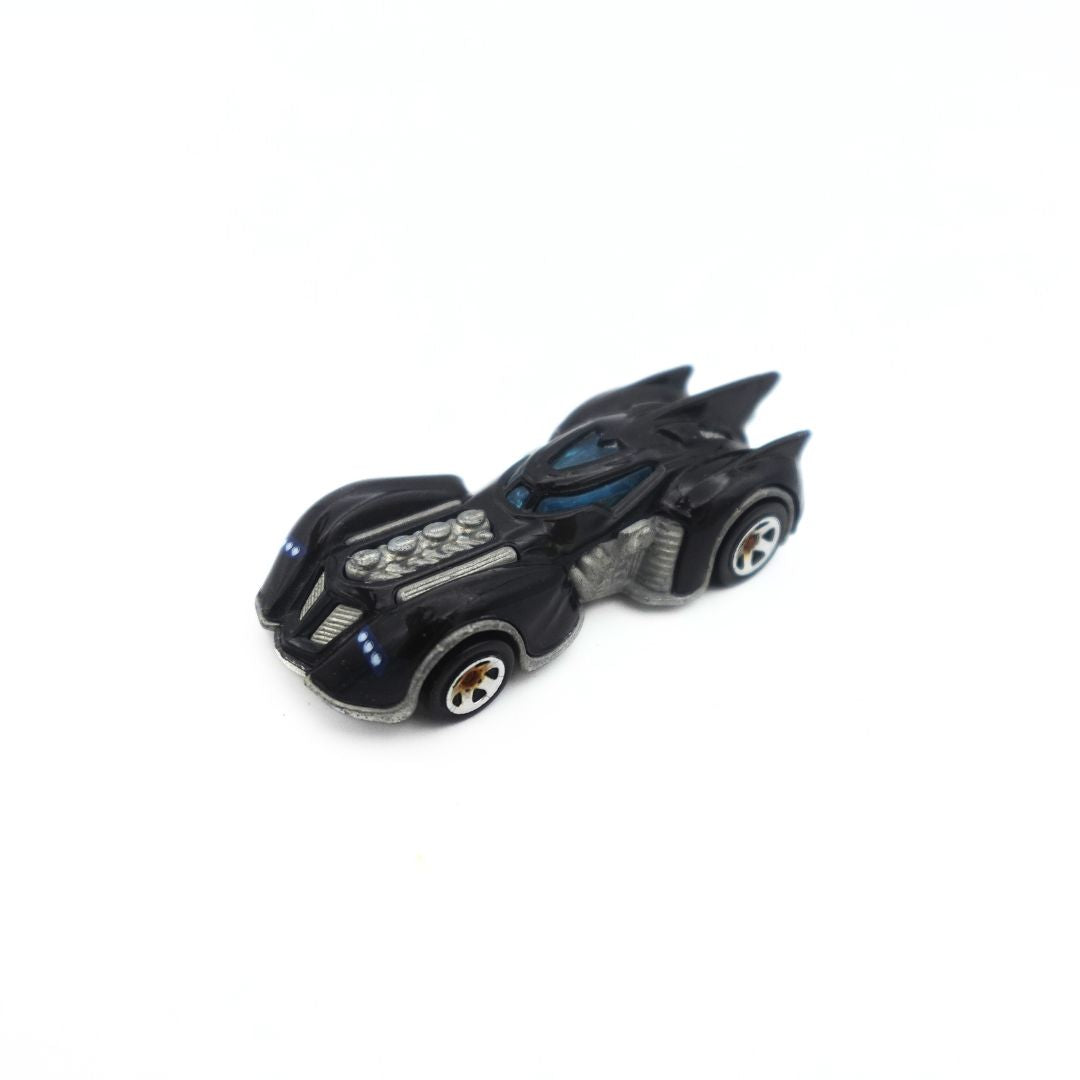 Photo of the 2010 Hot Wheels Arkham Asylum Batmobile diecast toy car featuring hot rod detailing