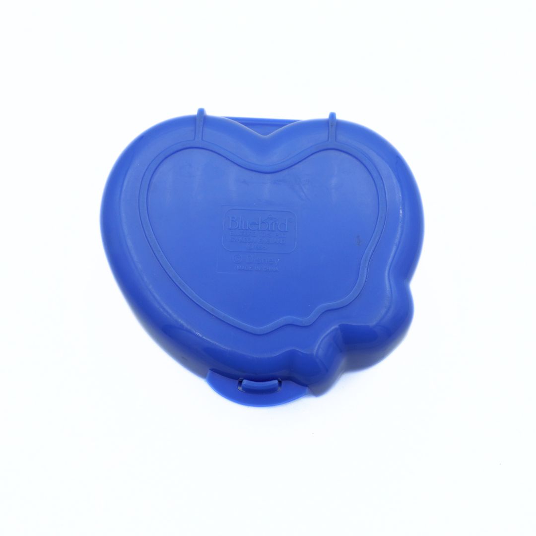 Blue heart-shaped container on a white background