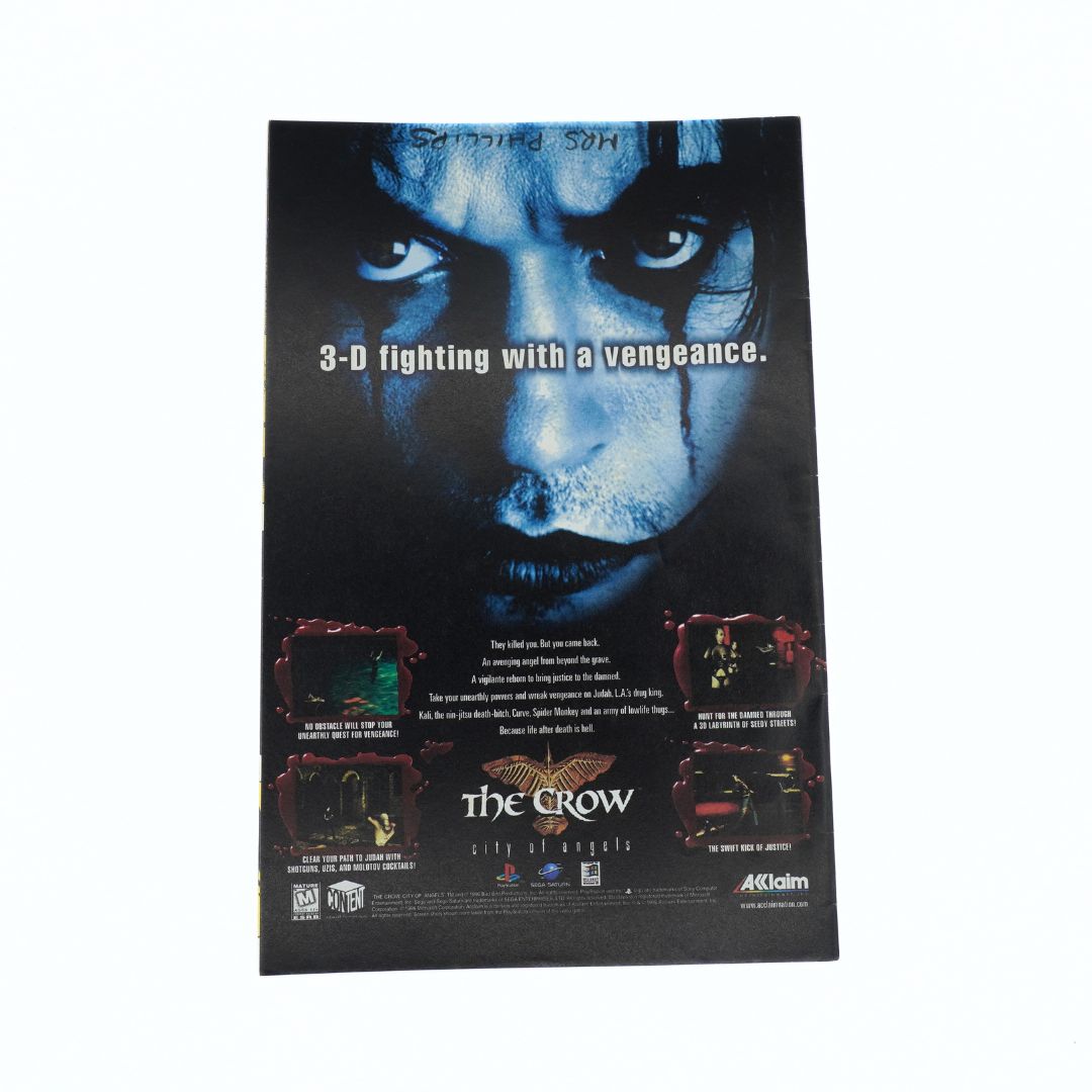 Movie poster for 'The Crow' with a dark background and blue lighting.