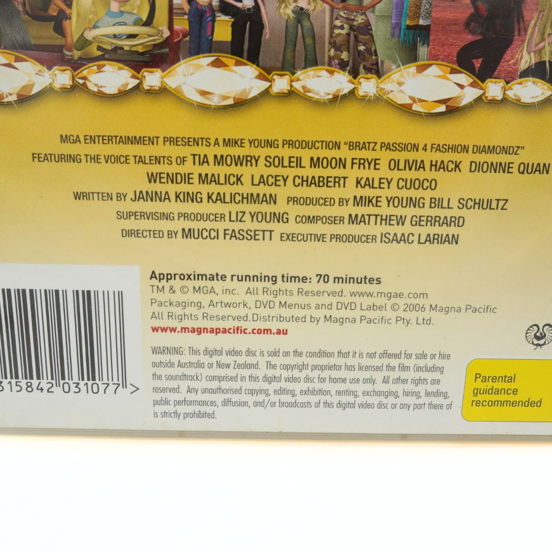 Back cover of a DVD with text and a barcode