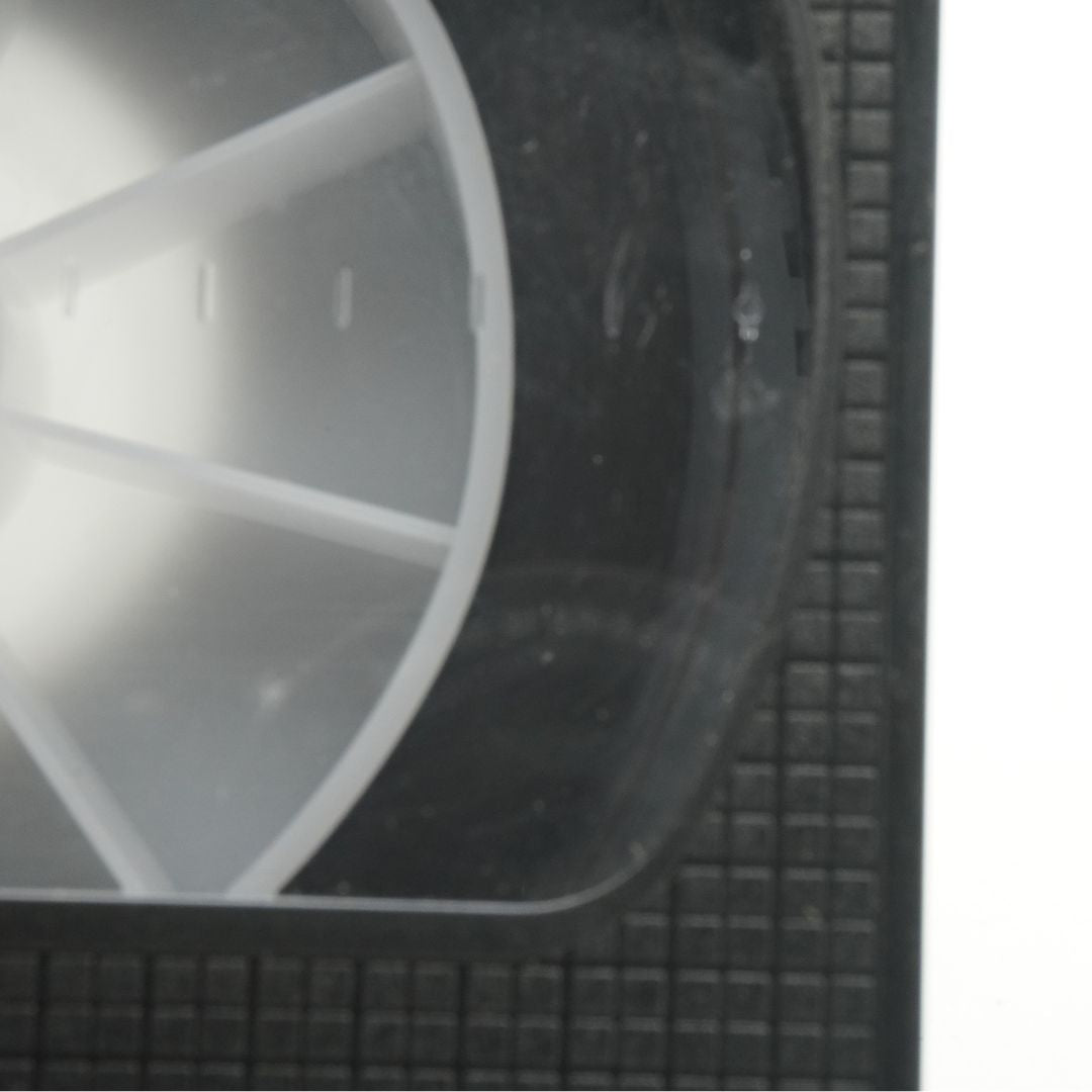 Close-up of a VHS tape showing some wear