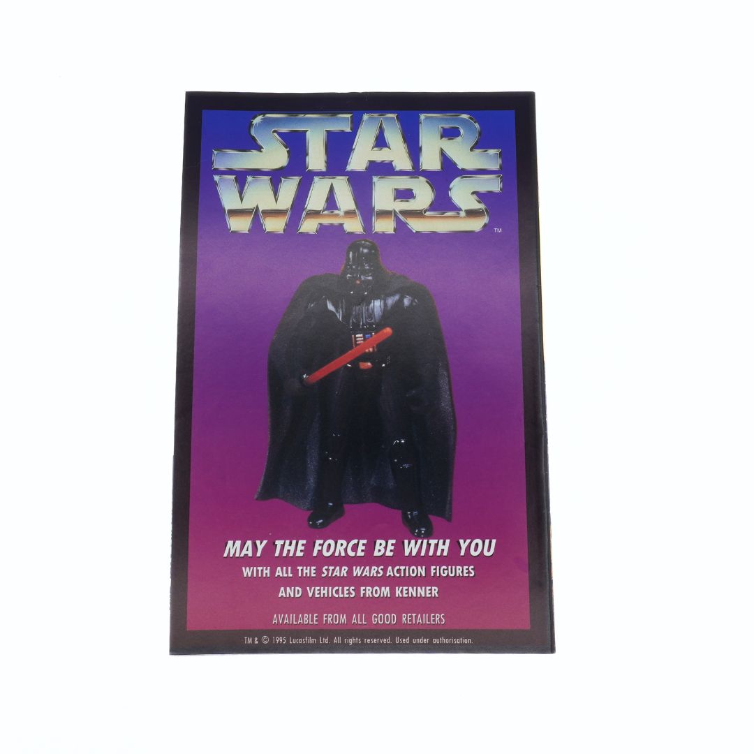 Star Wars promotional poster with Darth Vader figure on a purple background