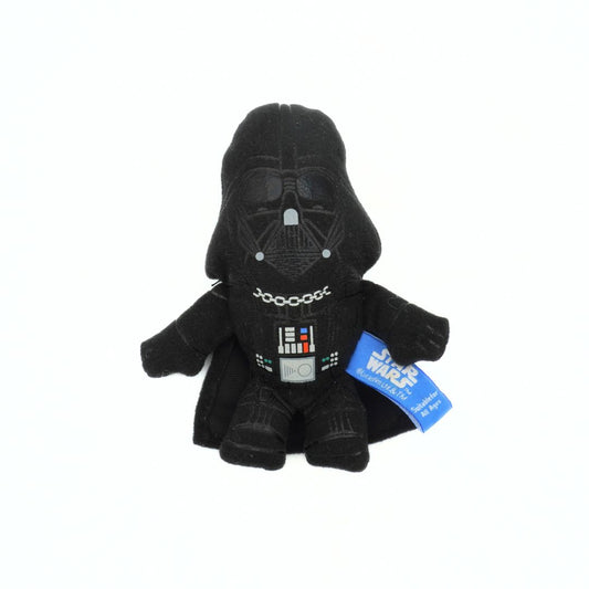 Plush toy of Darth Vader with a visible 'Star Wars' tag on a white background