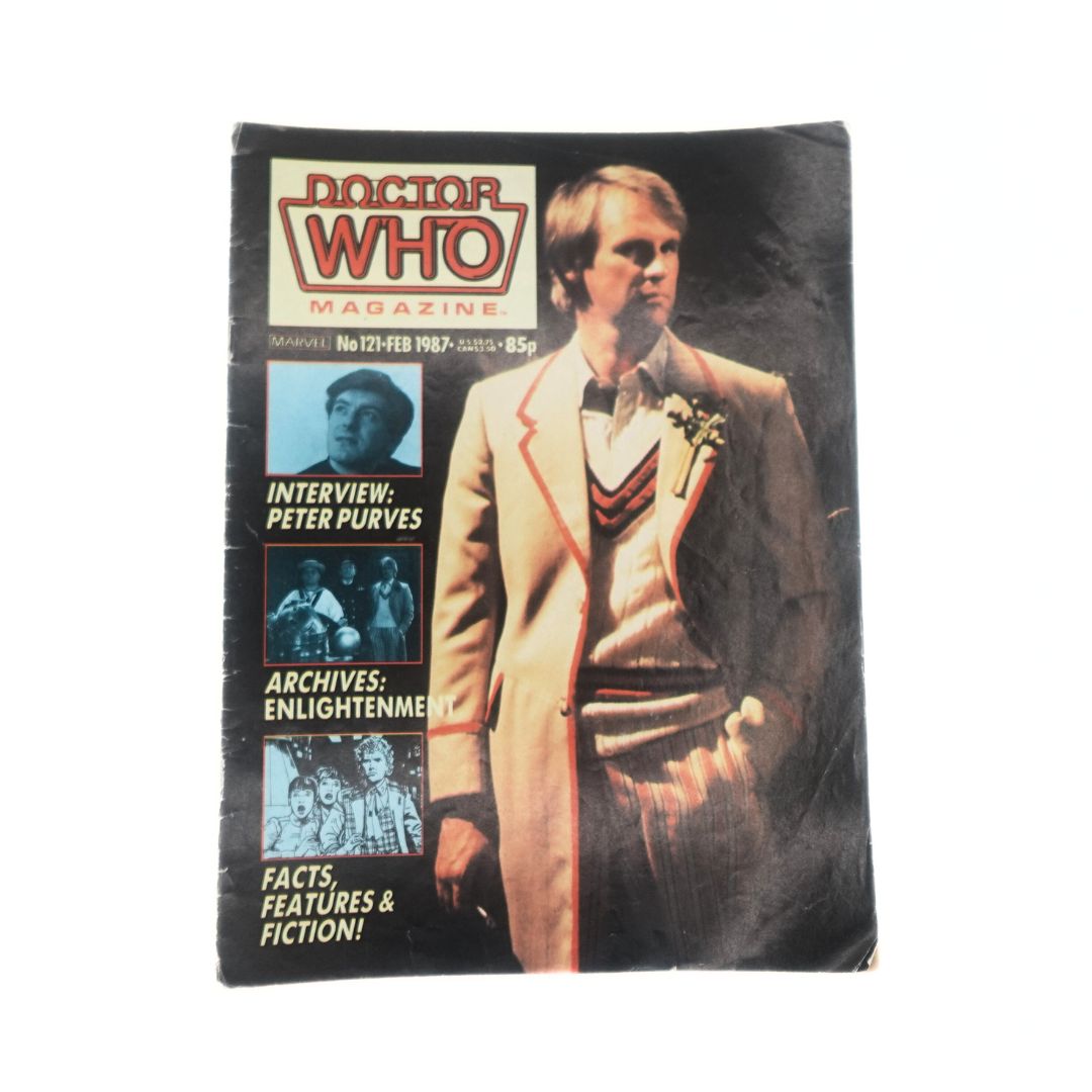 Front cover of the Feb 1987 issue of Doctor Who Magazine, issue 121