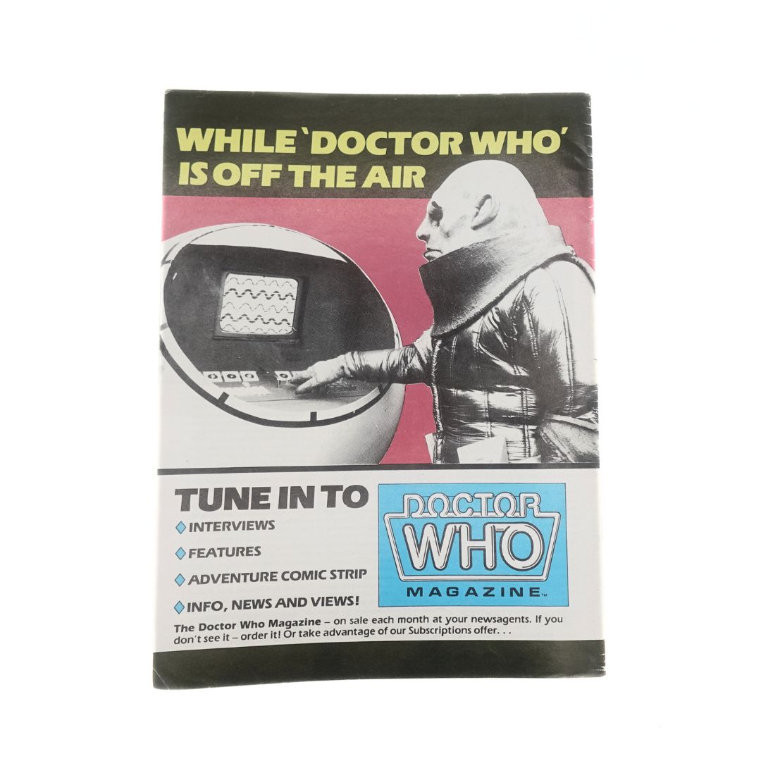 Back cover of the Doctor Who Magazine issue 110 featuring a Sontaran alien