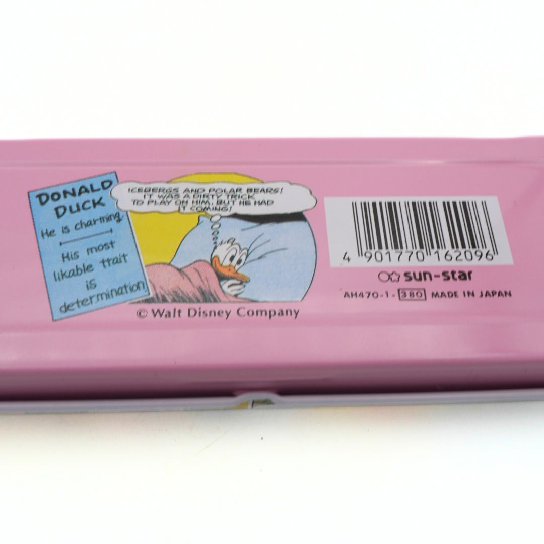 Barcode on the underside of a vintage Disney Donald Duck pencil case