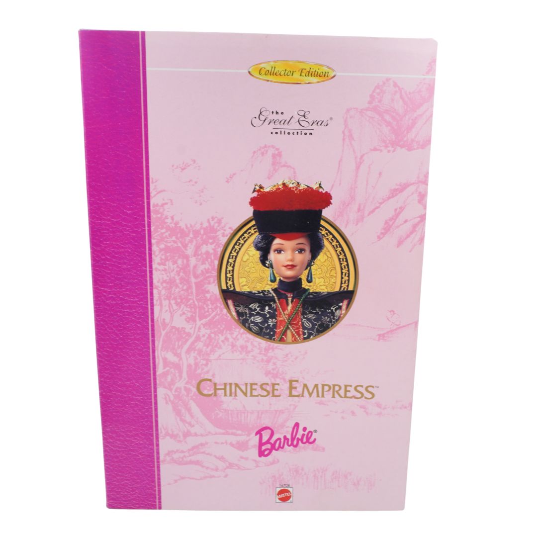 Barbie Collector Edition Chinese Empress doll packaging with pink and purple design.