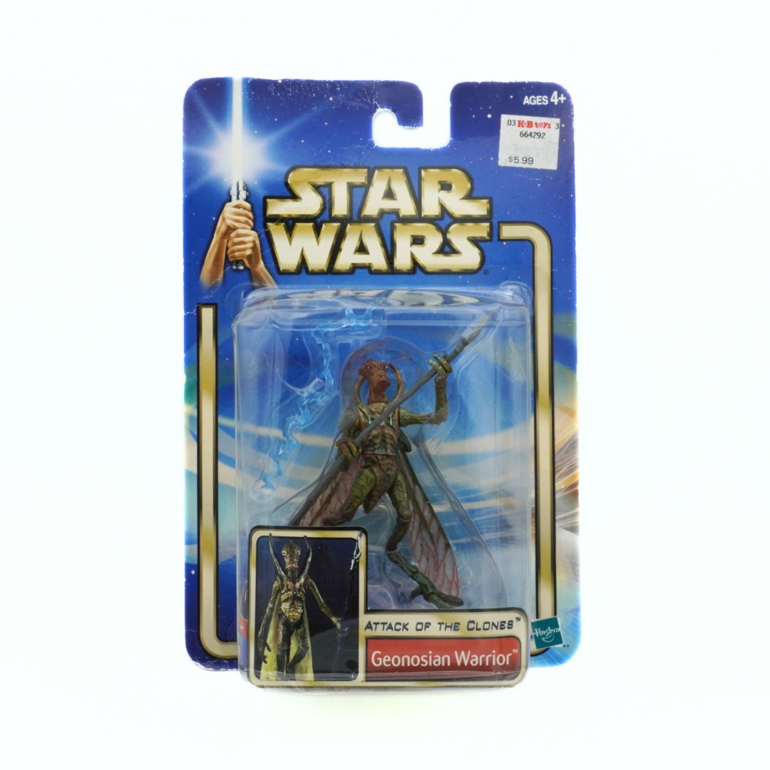 Star Wars Geonosian Warrior action figure in packaging on a white background
