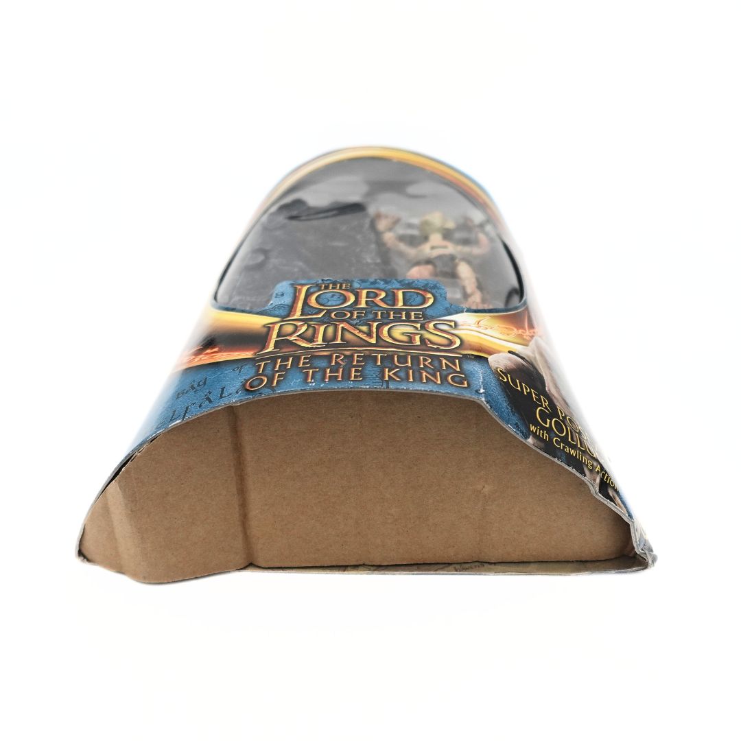 Underside of the 2003 Return of the King Gollum packaging, showing some cardboard damage