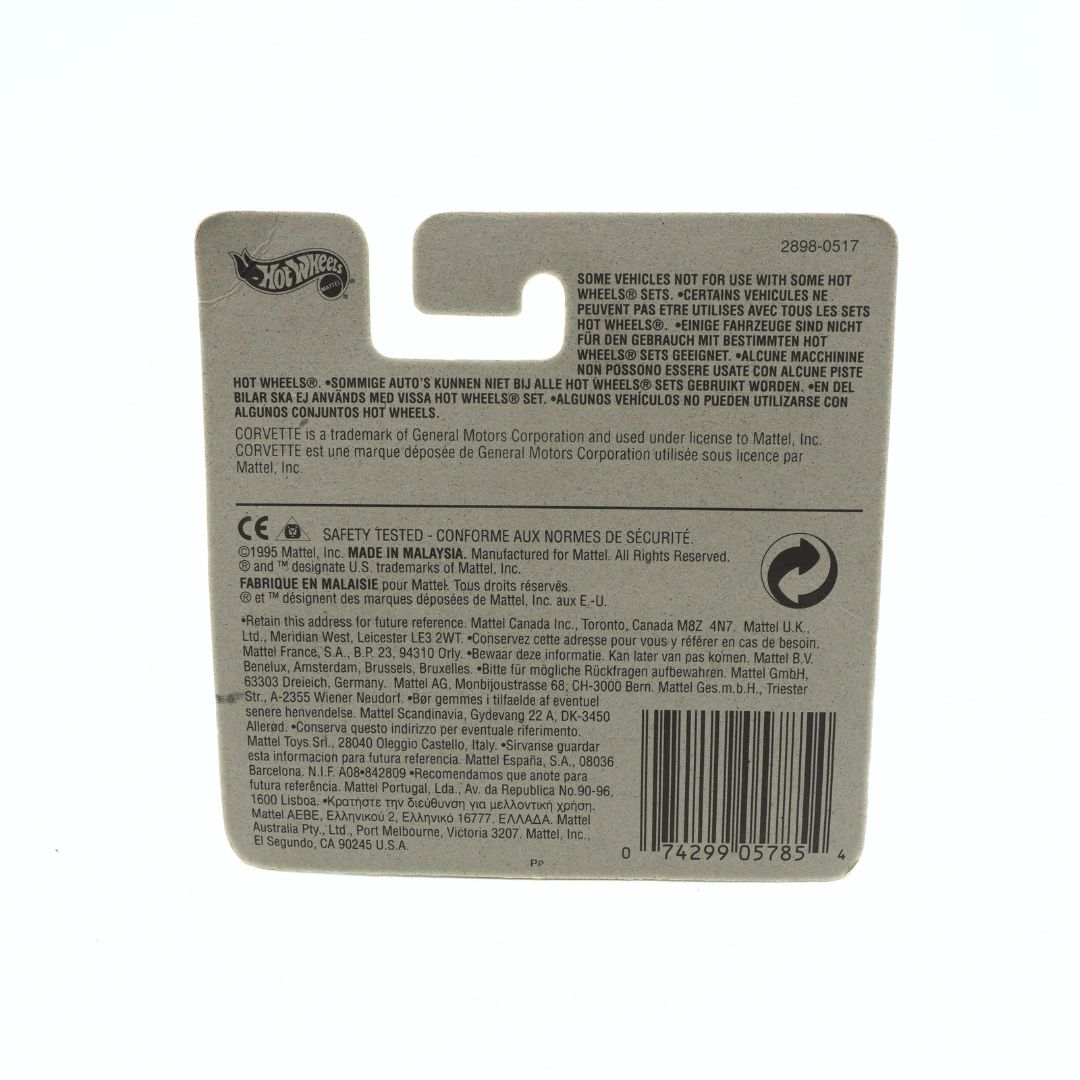Back of a Hot Wheels packaging with branding and text