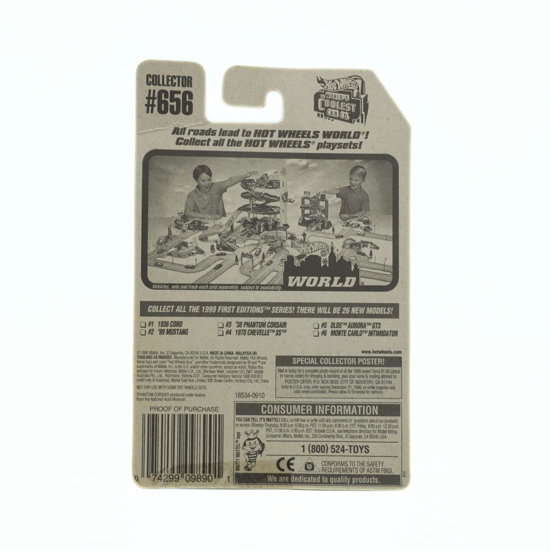 Back of a Hot Wheels toy packaging with text and graphics on a white background