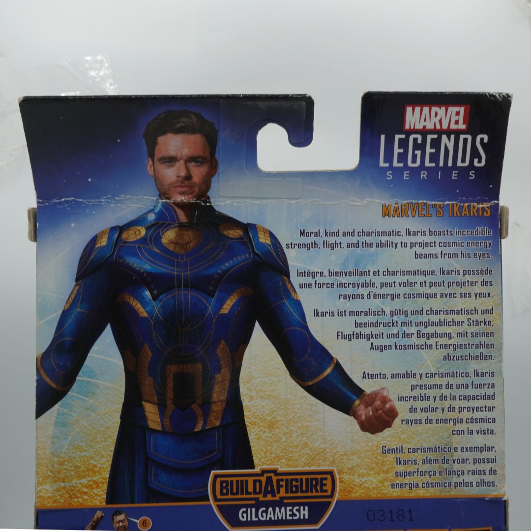 Marvel Legends Series figure packaging with character illustration and text on a white background