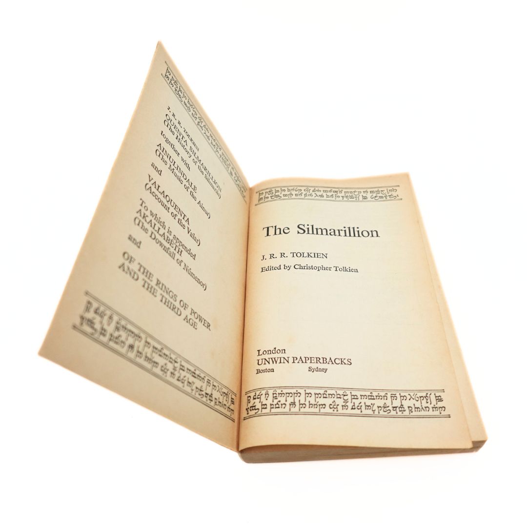 Internal cover from the 1979 paperback book The Silmarillion by JRR Tolkien