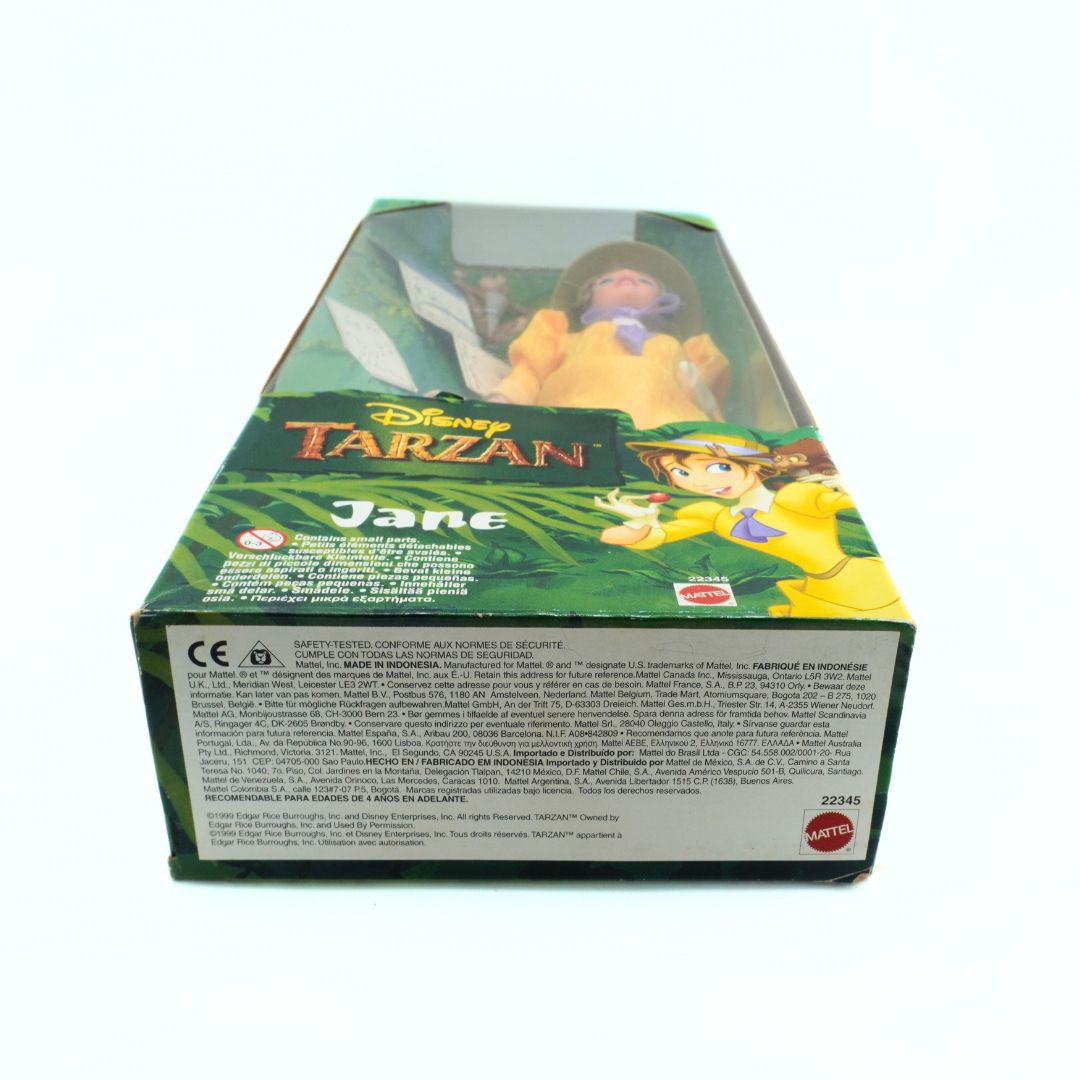 Underside of the 1999 Jane Doll from Disney's Tarzan showing the safety and copyright information