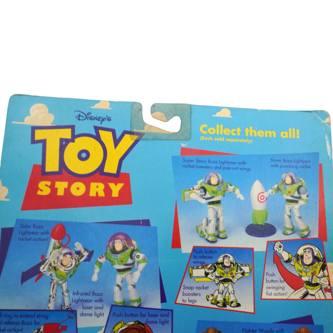 Swingtag on the cardback from a vintage 1995 Toy Story toy