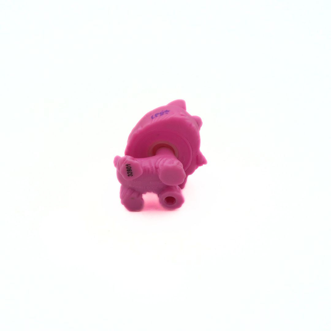 Pink dog toy with a unique design on a white background