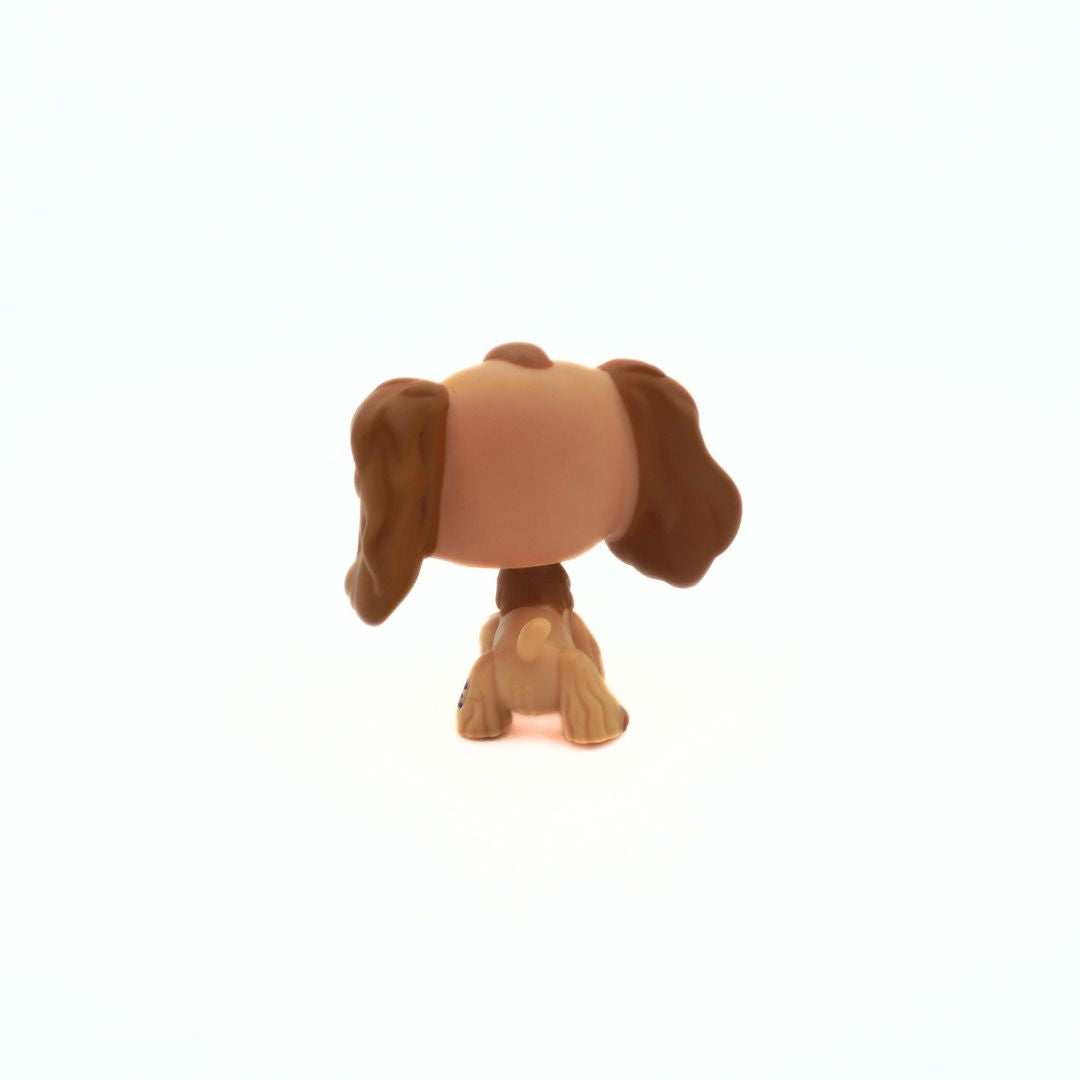 Back of a vintage 2010 Littlest Pet Shop brown Spaniel dog
