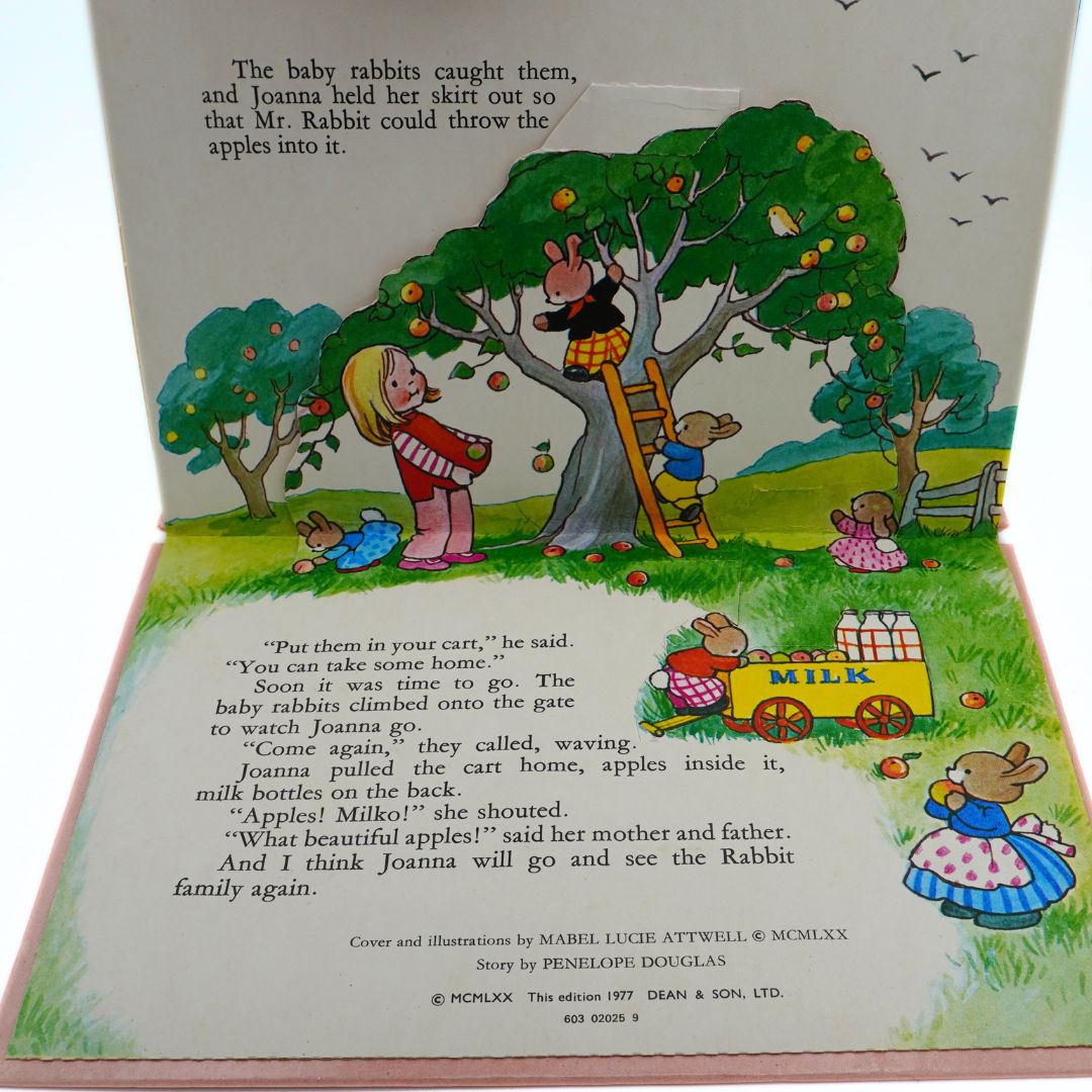 Last page in the 1977 Lucie Attwell Read Me A Story hardcover featuring the branding information and final page of the story