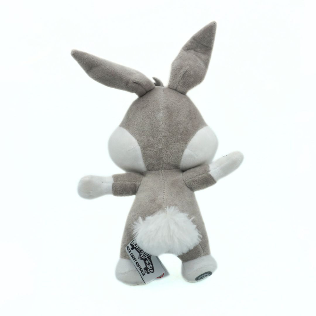 Plush Bugs Bunny toy on a white background