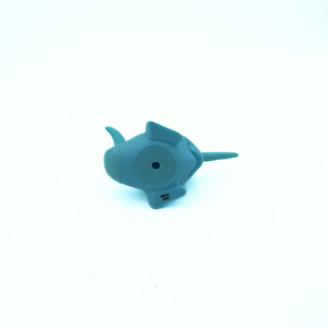 Underside of a vintage LPS blue Narwhal toy