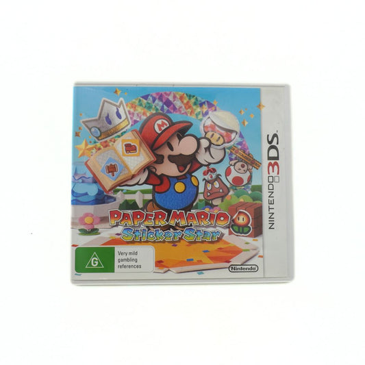 Nintendo 3DS game case for 'Paper Mario: Sticker Star' on a white background