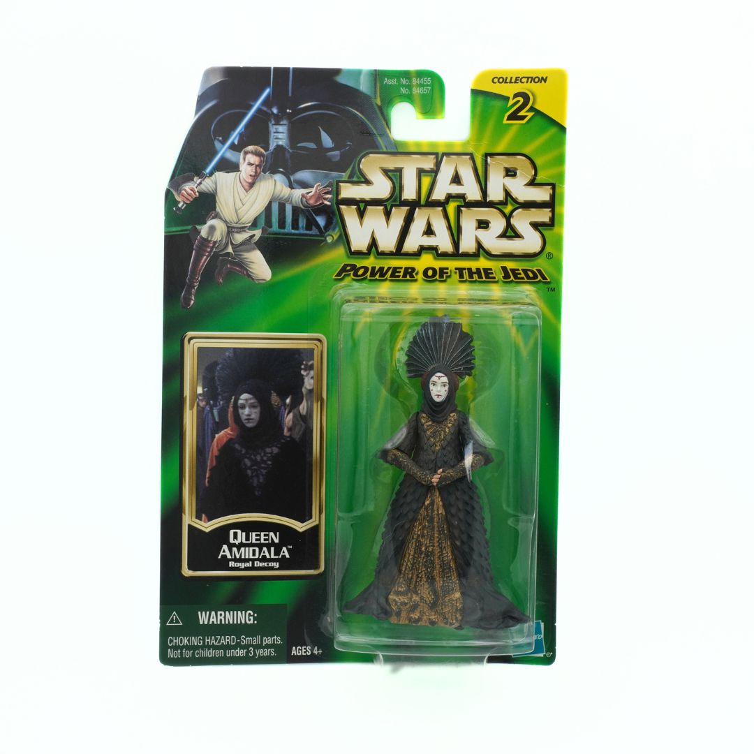 A 2001 Star Wars Queen Amidala Royal Decoy figurine, unopened and still on green cardback