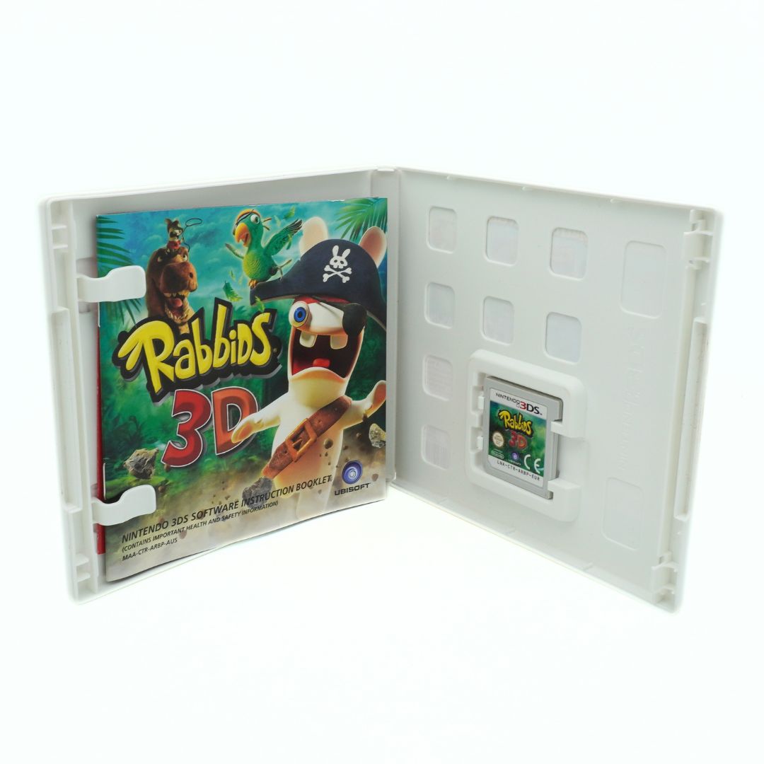 Rabbids 3D game case with a game cartridge inside on a white background