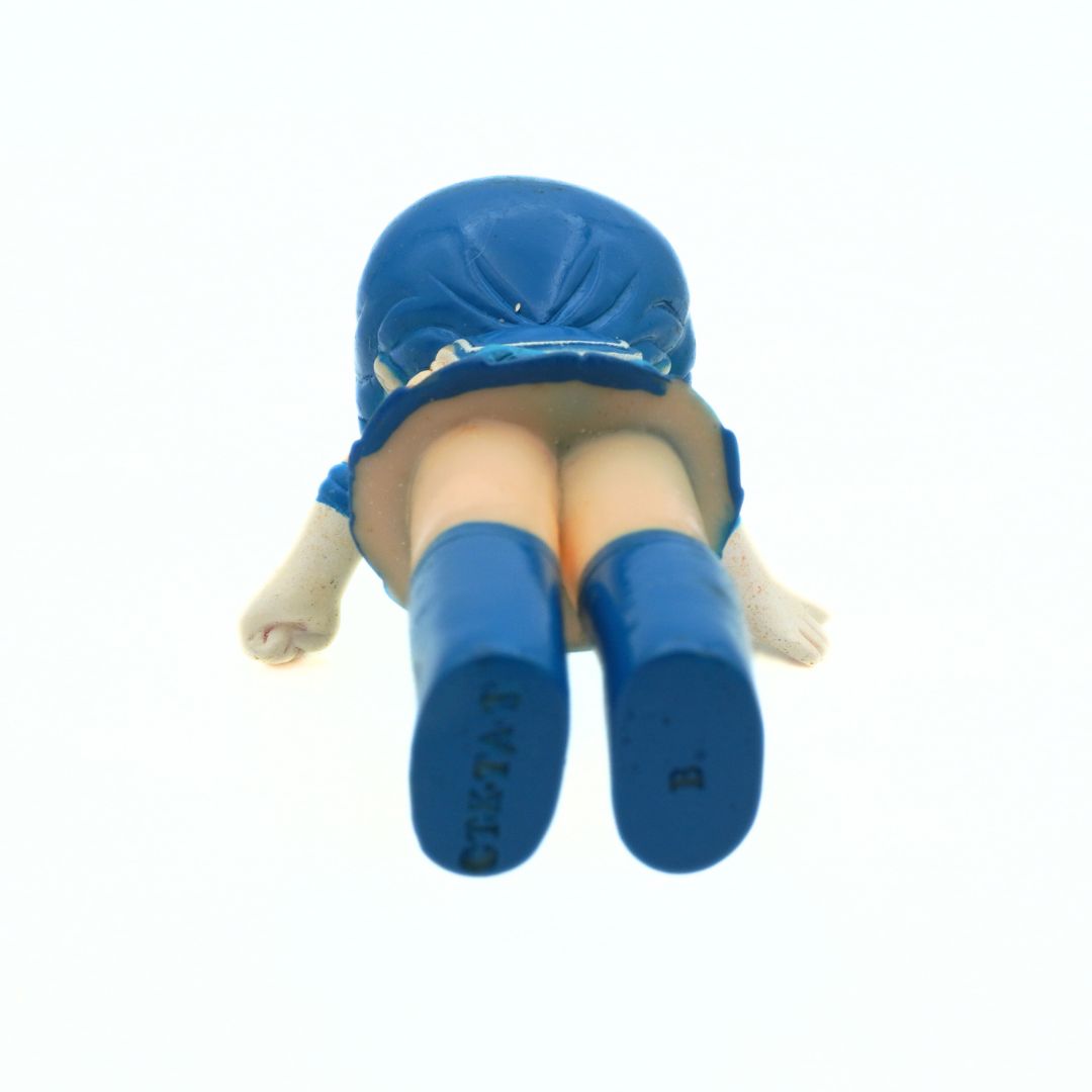 Underside of a vintage 1994 Sailor Mercury figurine with the branding embossed under the shoe