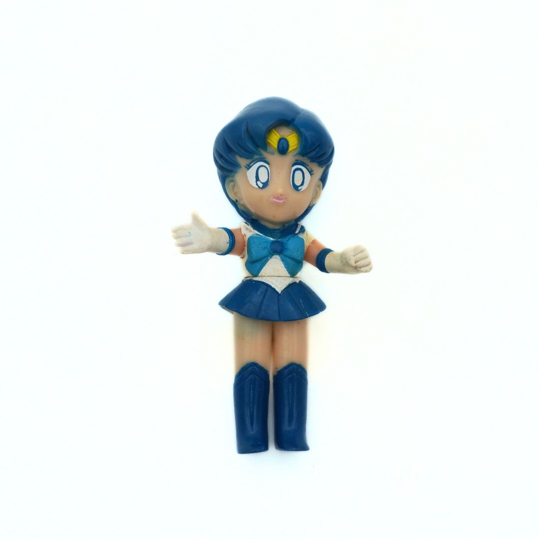 Front on photo of a vintage 1994 Bandai Banpresto Sailor Mercury figurine