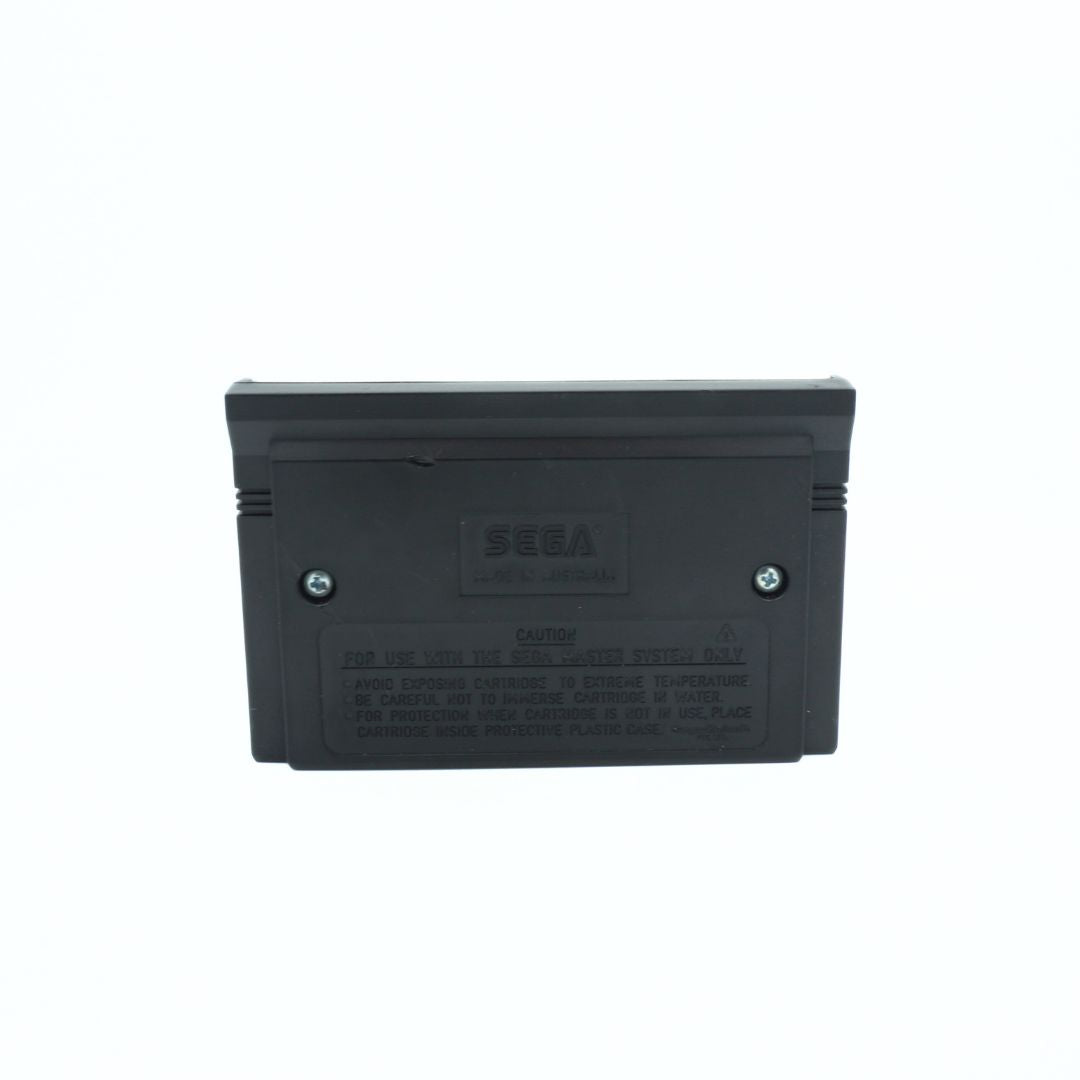 Black Sega game cartridge on a white background