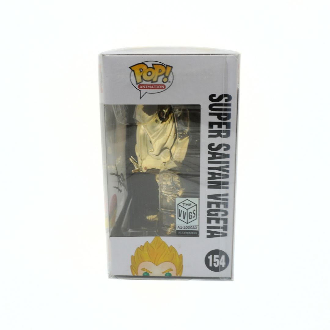 Funko Pop! packaging of Super Saiyan Vegeta with gold coloration on a white background