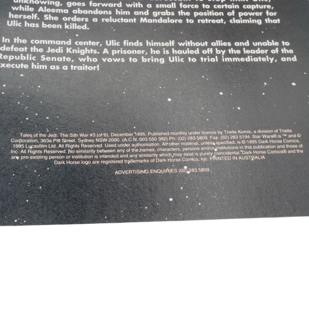 Comic book page with text and a space-themed background