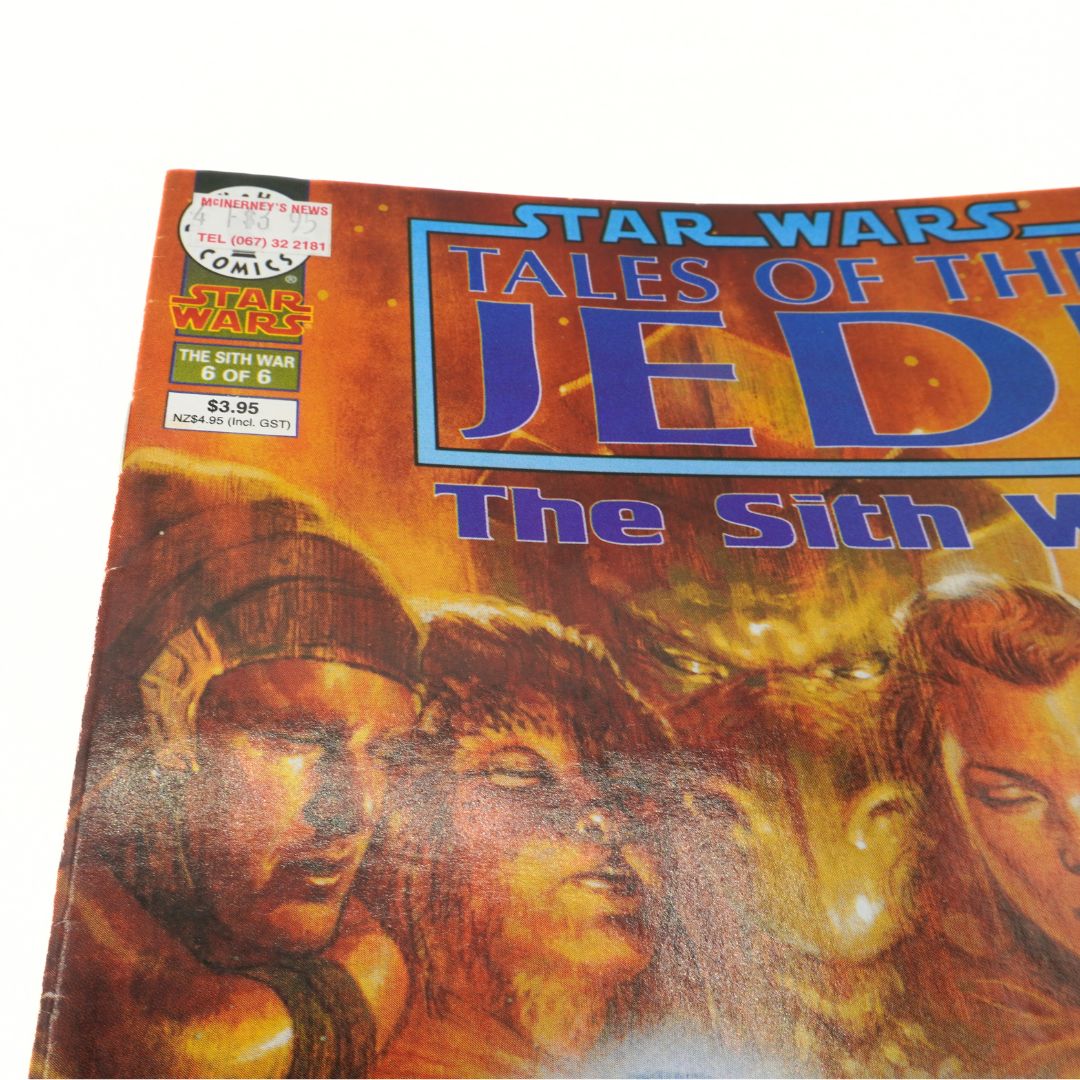 Vintage 'Star Wars' comic book titled 'Tales of the Jedi: The Sith' with colorful cover and text.