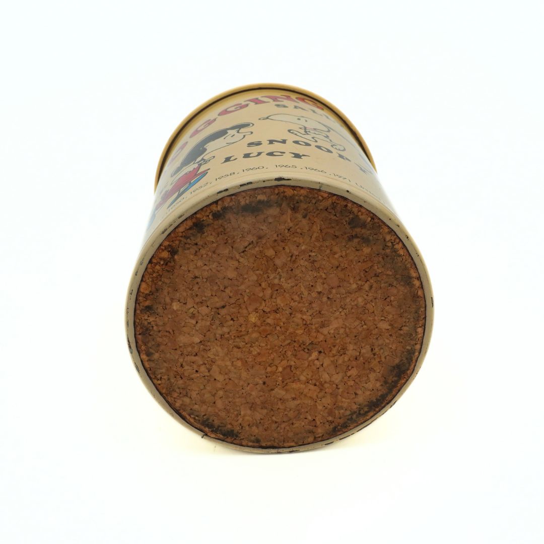 Cork constructed underside of a 1971 Snoopy & Friends tin