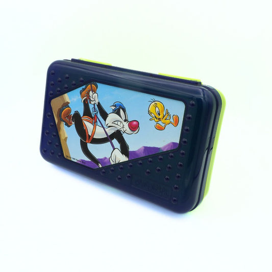 Blue and green plastic Sylvester and Tweety pencil case released in 1998