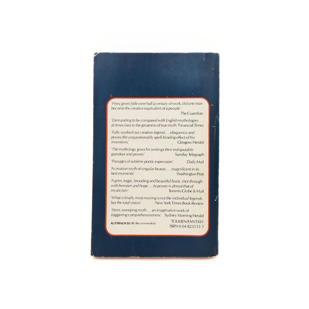 Back cover of a 1979 paperback edition of the JRR Tolkien book The Silmarillion