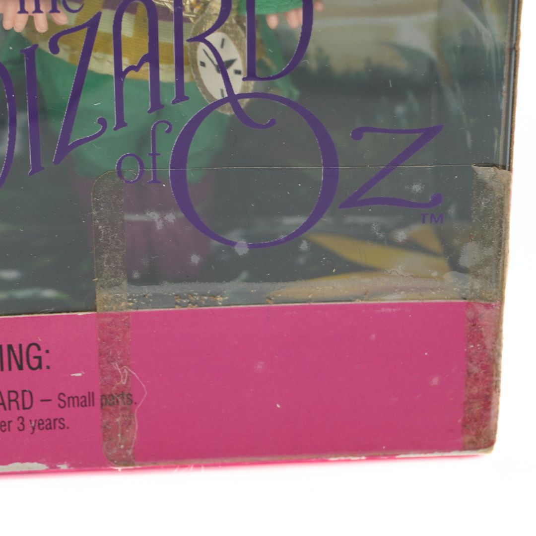 Sticker residue on the box of the 1999 Mattel Wizard of Oz Tommy as Mayor Munchkin doll